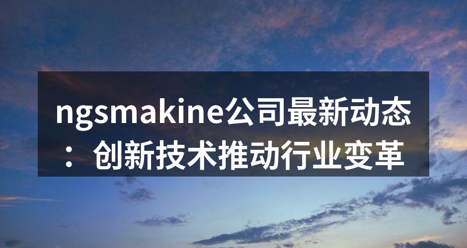 ngsmakine公司最新动态：创新技术